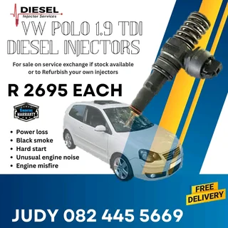 VW Polo 1.9 TDI Diesel Injector for sale on service exchange or to recon