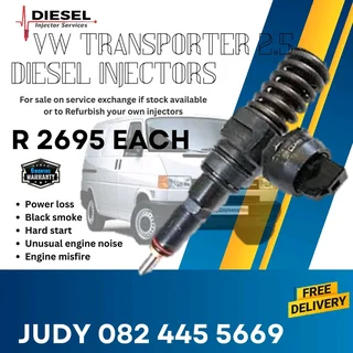 VW Transporter 2.5 Diesel Injector for sale on service exchange or to recon