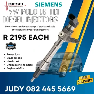 VW Polo 1.6 TDI Diesel Injector for sale on service exchange or to recon
