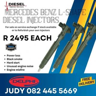 Mercedes Benz L-Shape Diesel Injector for sale on service exchange or to recon