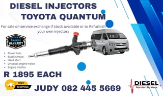 Toyota Quantum Diesel Injector for sale on service exchange or to recon