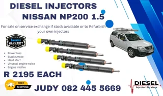 Nissan NP200 1.5 Diesel Injector for sale on service exchange or to recon