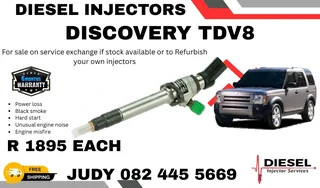 Discovery TDV8 Diesel Injector for sale on service exchange or to recon