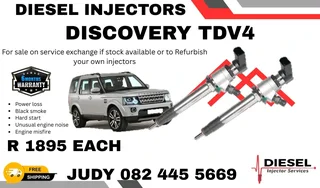 Discovery TDV4 Diesel Injector for sale on service exchange or to recon