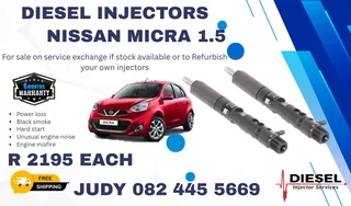 Nissan Micra 1.5 Diesel Injector for sale on service exchange or to recon