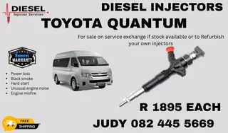 Toyota Quantum Diesel Injector for sale on service exchange or to recon