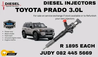 Toyota Prado 3.0L Diesel Injector for sale on service exchange or to recon