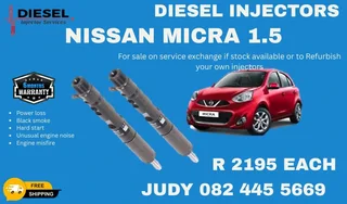 Nissan Micra 1.5 Diesel Injector for sale on service exchange or to recon