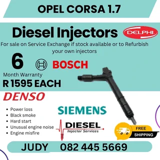 Opel Corsa 1.7 Diesel Injector for sale on service exchange or to recon