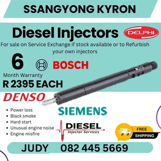 Ssangyong Kyron Diesel Injector for sale on service exchange or to recon
