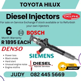 Toyota Hilux Diesel Injector for sale on service exchange or to recon