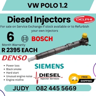 VW Polo 1.2 Diesel Injector for sale on service exchange or to recon