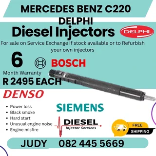 Mercedes Benz C220 Delphi Diesel Injector for sale on service exchange or to recon