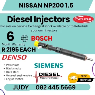 Nissan NP200 1.5 Diesel Injector for sale on service exchange or to recon
