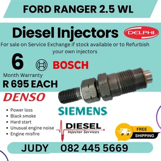 Ford Ranger 2.5 WL Diesel Injector for sale on service exchange or to recon