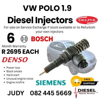 VW Polo 1.9 Diesel Injector for sale on service exchange or to recon