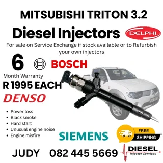 Mitsubishi Triton 3.2 Diesel Injector for sale on service exchange or to recon