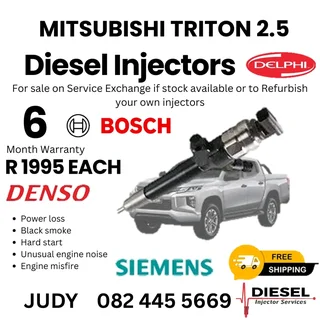 Mitsubishi Triton 2.5 Diesel Injector for sale on service exchange or to recon