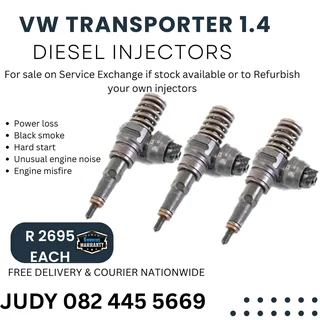VW Transporter 1.4 Diesel Injector for sale on service exchange or to recon