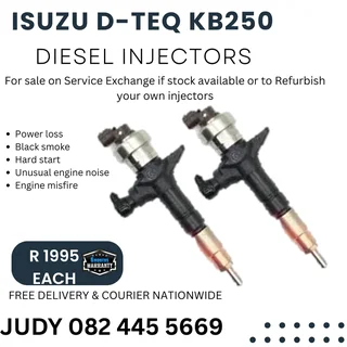 Isuzu D-TEQ KB250 Diesel Injector for sale on service exchange or to recon