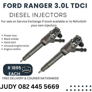 Ford Ranger 3.0L TDCI Diesel Injector for sale on service exchange or to recon
