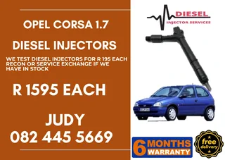 Opel Corsa 1.7 Diesel Injector for sale on service exchange or to recon