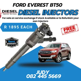 Ford Everest BT50 Diesel Injectors for sale on service exchange or to recon your own