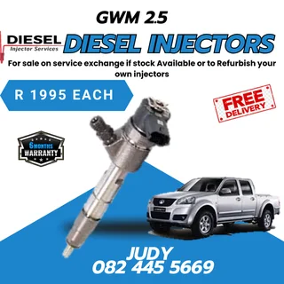 GWM 2.5 Diesel Injectors for sale on service exchange or to recon your own
