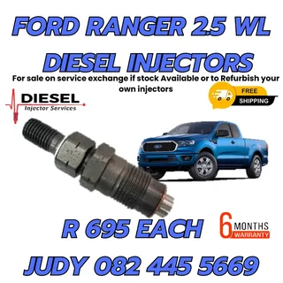 Ford Ranger 2.5 WL Diesel Injectors for sale on service exchange or to recon