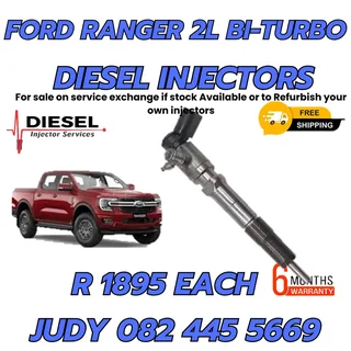 Ford Ranger 2L Bi-Turbo Diesel Injectors for sale on service exchange or to recon