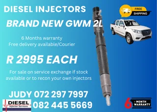 Brand New GWM 2L Diesel Injectors