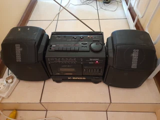 Radio tape deck with 2 speakers