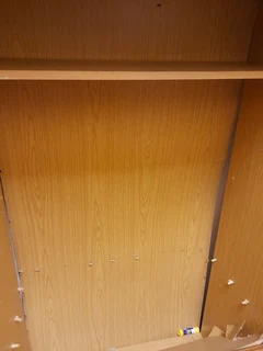 3x Upright brown cupboard