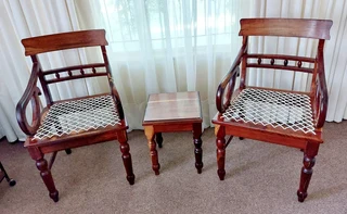 Olienhout riempies chair 2x seat table solid wood wooden hardwood furniture vintage antique