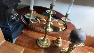 Vintage antique chandelier brass metal