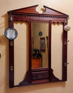 Antique vintage hall wall mirror solid wood decoration