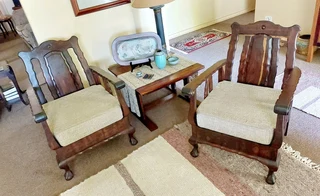 Tamboti tambotie tambuti lounge set rare hardwood couch bench chair table ball claw vintage riempies