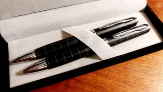 Set boxed ball point pen and pencil