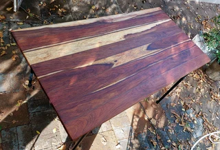 Vintage kiaat teak solid wood table and 6 chairs kitchen 1970 antique