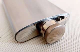 Hip flask stainless steel used 1980s container