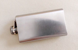 Hip flask stainless steel used 1980s container