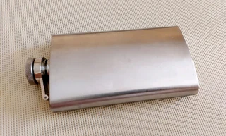 Hip flask stainless steel used 1980s container