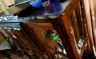 Solid tamboti display cabinet 1940s tambotie hardwood