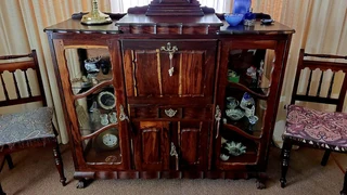 Solid tamboti display cabinet 1940s tambotie hardwood