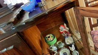 Solid tamboti display cabinet 1940s tambotie hardwood