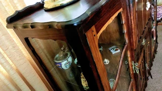 Solid tamboti display cabinet 1940s tambotie hardwood