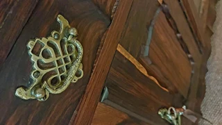 Solid tamboti display cabinet 1940s tambotie hardwood