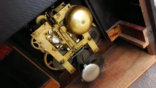 Antique vintage mechanical mantle mantel clock Welsch Black Forest