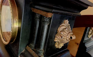 Antique vintage mechanical mantle mantel clock Welsch Black Forest