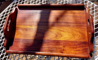 Kiaat wood African teak solid wooden tray